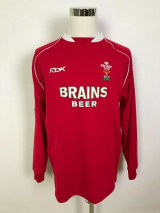 Vintage Reebok Wales Dragons Mens Rugby Union Long Sleeve Jersey Size Xl