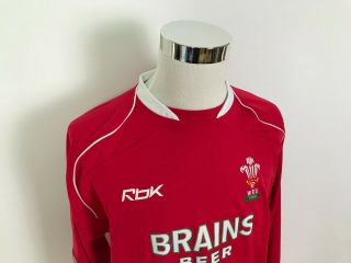 Vintage Reebok Wales Dragons Mens Rugby Union Long Sleeve Jersey Size XL 2