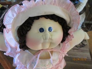 VINTAGE 1983 SOFT SCULPTURE CABBAGE PATCH KIDS GIRL DOLL BROWN HAIR SIGNED TWICE 2