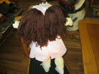 VINTAGE 1983 SOFT SCULPTURE CABBAGE PATCH KIDS GIRL DOLL BROWN HAIR SIGNED TWICE 3