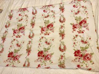 Vintage Rare Htf Ralph Lauren Pillowcase Pink Roses Wreath Swags Cottage Chic