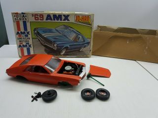 Jo - Han 1969 Amx Car 1:25 Scale Model Kit Box Built 1974 Vintage Usa Oldies Fix