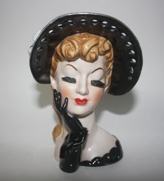 Vintage Napco Japan Rita Hayworth Women Lady Head Bust Vase Planter Hollywood