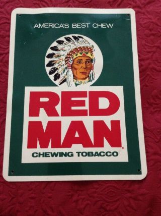 Red Man Chewing Tobacco Advertising Sign,  Vintage,  Flat Rate