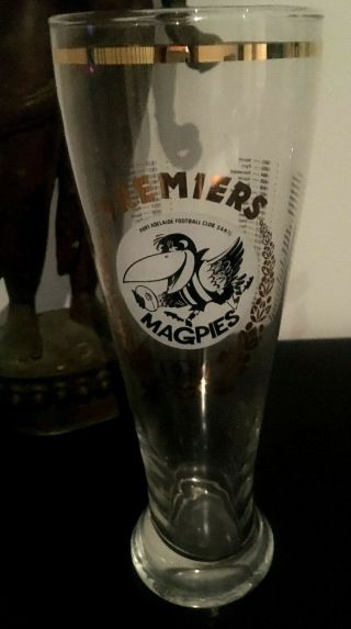 Vintage Sanfl Port Adelaide Magpies Premiers 1981 Beer Glass