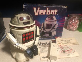 Vintage 1984 Tomy Verbot Programmable Robot And Instructions