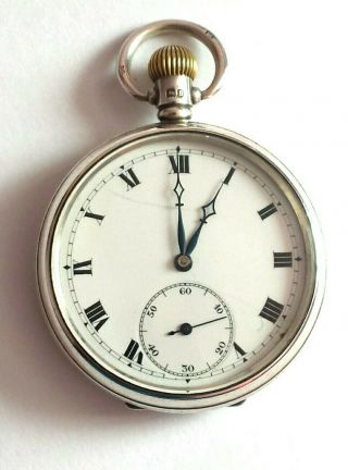 Vintage Hallmarked Silver Pocket Watch In A Dennison Case.  1926.