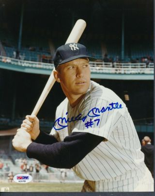 Mickey Mantle Yankees Signed 8x10 Photo Autograph Auto Psa/dna Ae01769