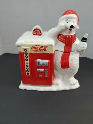Vintage Coca Cola Polar Bear Vending Machine Cookie Jar