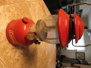 Vintage Red Coleman Lantern 200a Single Mantle Striker 1967 Holds Pressure