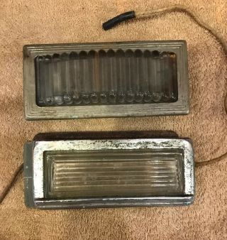 Vintage Nonmatching Pair Automotive Interior Door Lights Use Blemishes