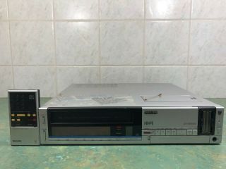Vintage Philips Vr - 6940 Front Loading Video Cassette Recorder Remote