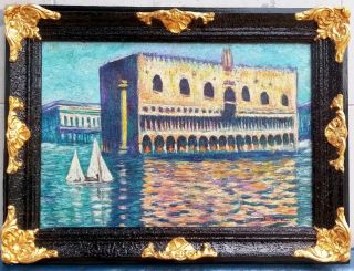 Antique Oil On Canvas By Claude Monet With Frame In