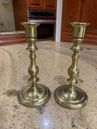 Vintage Baldwin Brass Candlesticks Forged In America Pair 7 " Tall