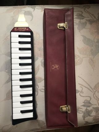 Hohner Melodica Piano 27 Vintage Case Germany Red