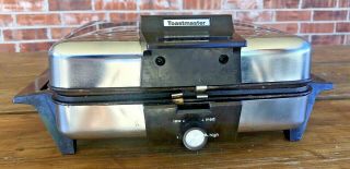 Vintage Chrome Toastmaster Model 269,  LG Waffle Iron,  Griddle Sandwich Grill USA 2