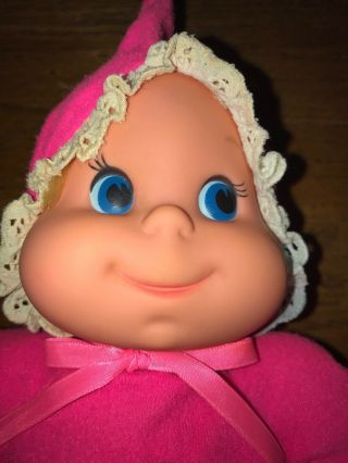 VTG Mattel 1970 Baby Beans BITTY Doll Bean Bag Pink Blonde Hair Blue Eyes 11” 2