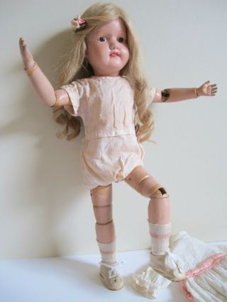 Outstanding Antique Schoenhut C1911 Doll,  19 " Tall French Human Hair Wig,  Vgc