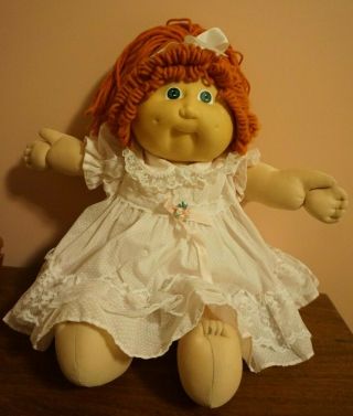 Vintage 1985 Cabbage Patch Doll Red Hair/green Eyes 16 Inches
