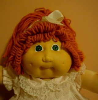 Vintage 1985 Cabbage Patch Doll red hair/green eyes 16 inches 2
