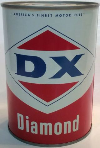 Vintage 1970’s Sunray Dx Diamond Motor Oil Can Metal 1 Quart Tulsa Ok
