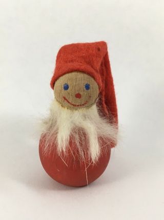 Vintage Hand Made Small Santa Claus Figurine Christmas Ornament Made In Denmark