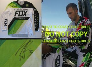 Eli Tomac Supercross,  Motocross,  Signed,  Autographed Monster Jersey,  With Proof
