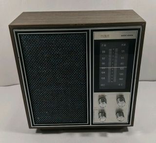 Vintage Rca Solid State Transistor Am/fm Radio Wood Case Model Rzc - 251w
