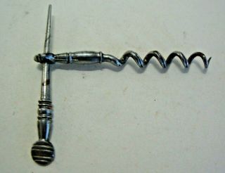 Antique Georgian Cut Steel Peg And Worm Corkscrew