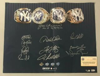 Yankees Dynasty 11x Signed 16x20 Photo W/ Derek Jeter Rivera 32/39 Steiner