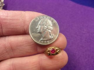 3 of 3,  VTG ANTIQUE YOUNG GIRL ' S 10K YELLOW GOLD VICTORIAN? RUBY RING 2