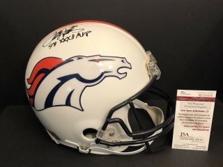 Terrell Davis Signed Custom Painted Denver Broncos Helmet " Sb Xxxii Mvp " Jsa