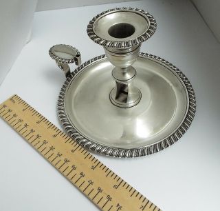 Rare Large Heavy English Antique Georgian 1822 Solid Silver Chamberstick