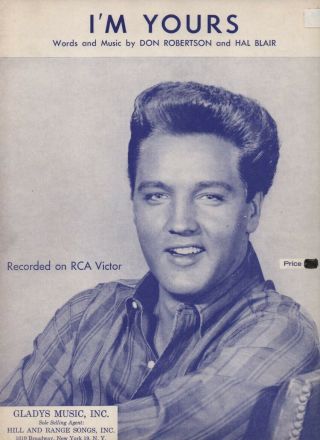 Elvis Presley Vintage Sheet Music I 