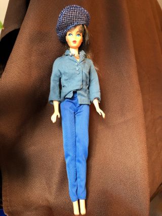 Vintage 1962 Midge 1958 Barbie Mattel Doll Japan Brunette Blue Eyes Straight Leg