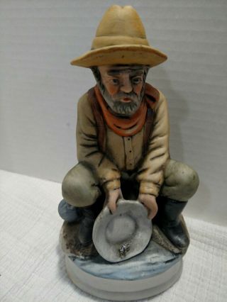Vintage Old Man Prospector Panning Gold Ceramic Figurine Gold Rush 2
