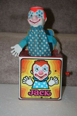 Vintage Mattell Inc.  Metal Jack - In - Box With Clowns Usa 1971