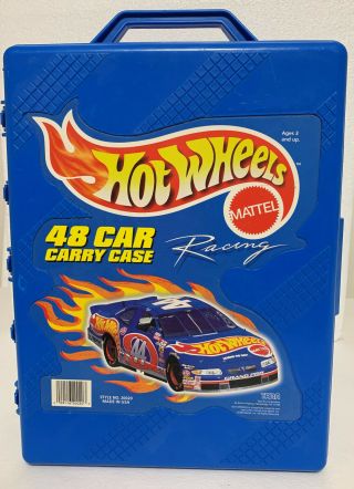 Vintage 1998 Mattel Hot Wheels - 48 Car Carry Case 20020 Box In Blue