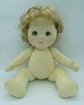 Vintage 1985 Mattel My Child Doll Blond Curly Hair Green Eyes Taiwan Needs Tlc