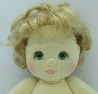 Vintage 1985 Mattel My Child Doll Blond Curly Hair Green Eyes Taiwan Needs TLC 2