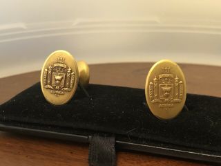 Us Naval Academy Cufflinks Krementz Vintage Navy Gold Tone 14k Overlay Usna