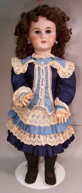 Lovely 24 Inch Antique Dep French Bisque Head Doll By Jumeau