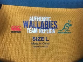 Vintage 2007 Australia Wallabies Rugby Union Shirt Jersey Mens Large L RWC 3