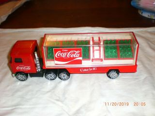 Vtg.  Goody 1980 Buddy L Coca Cola Delivery Truck Tractor Trailer W/bottle Cases