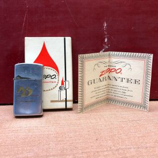 Vintage Zippo Slim Lighter 1610 High Polish Box - Departure Mono