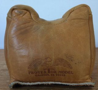 Vintage Protektor Model Light Brown Leather Square Ear Window Gun Shooting Rest