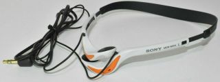 Vintage Sony Walkman Sports Mdrw014 White Orange Lightweight Headband Headphones