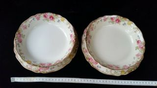 2 X Vintage Royal Doulton English Rose Soup /cereal Bowl Under Or Entree Plate