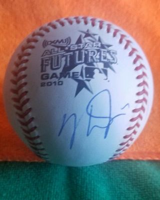 Angels Mike Trout Signed 2010 Mlb All Star Futures Game Official Baseball Psa