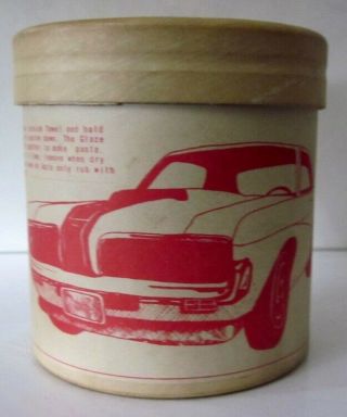 Vintage 1969 E - Z Glaze Cardboard Can With Mercury Cougar Eliminator Graphics